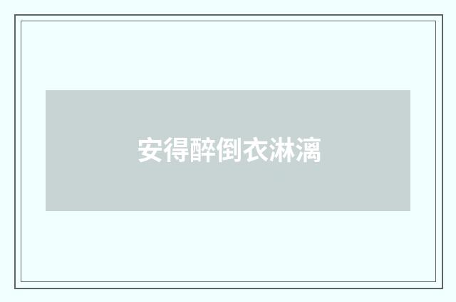 安得醉倒衣淋漓