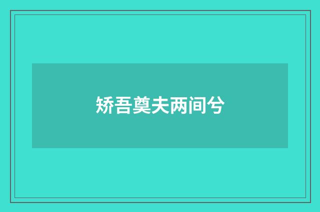矫吾奠夫两间兮