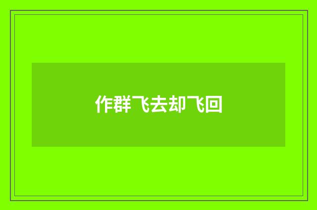 作群飞去却飞回