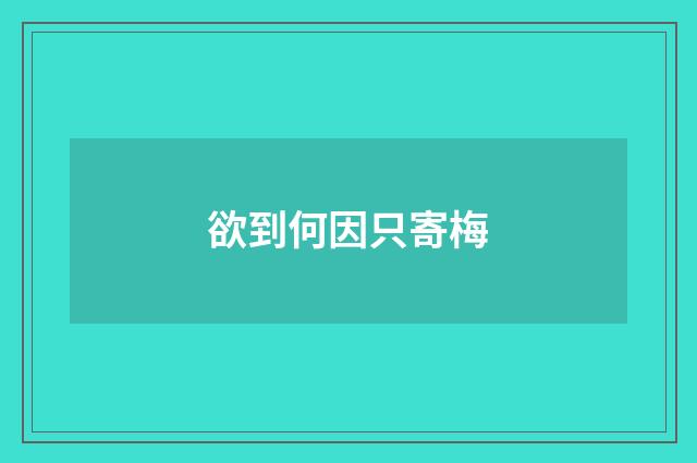 欲到何因只寄梅
