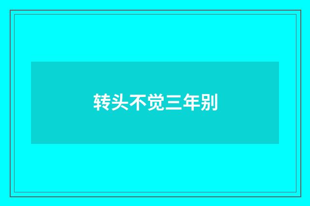 转头不觉三年别