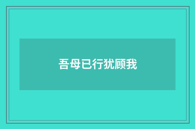 吾母已行犹顾我
