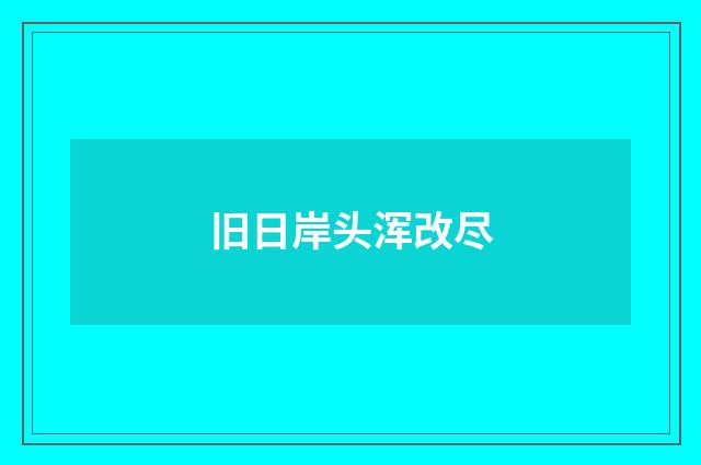 旧日岸头浑改尽