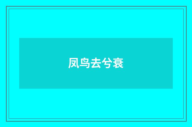 凤鸟去兮衰