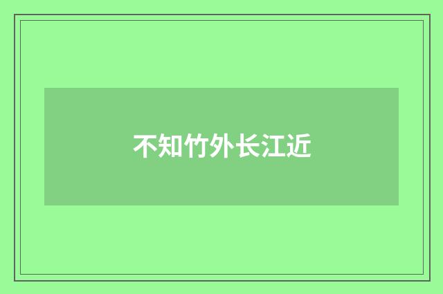 不知竹外长江近