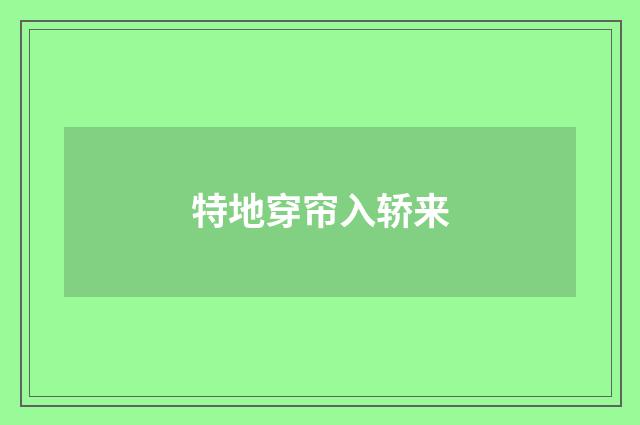 特地穿帘入轿来