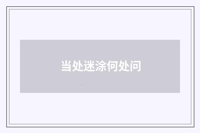 当处迷涂何处问