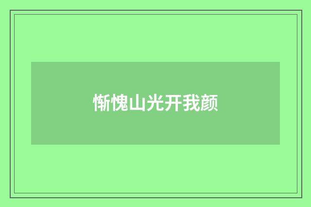 惭愧山光开我颜
