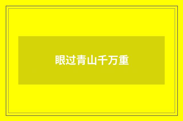 眼过青山千万重