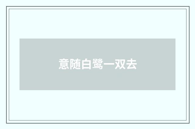 意随白鹭一双去