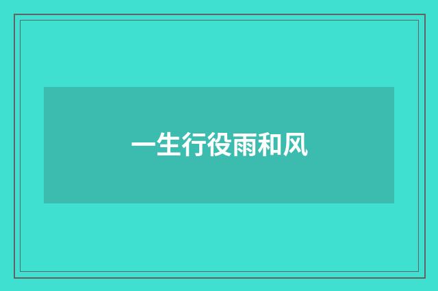 一生行役雨和风