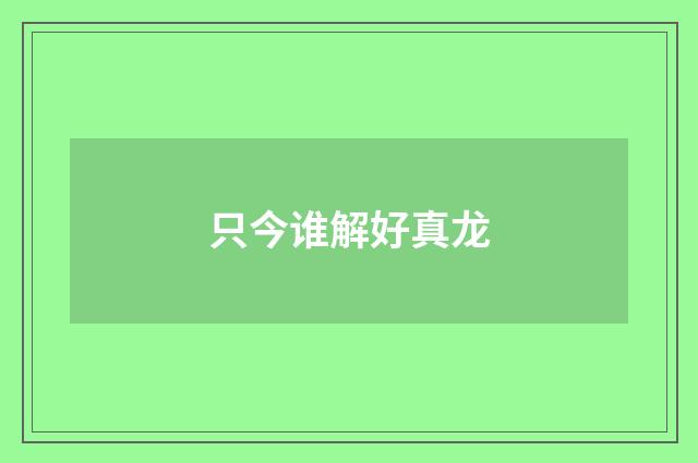 只今谁解好真龙