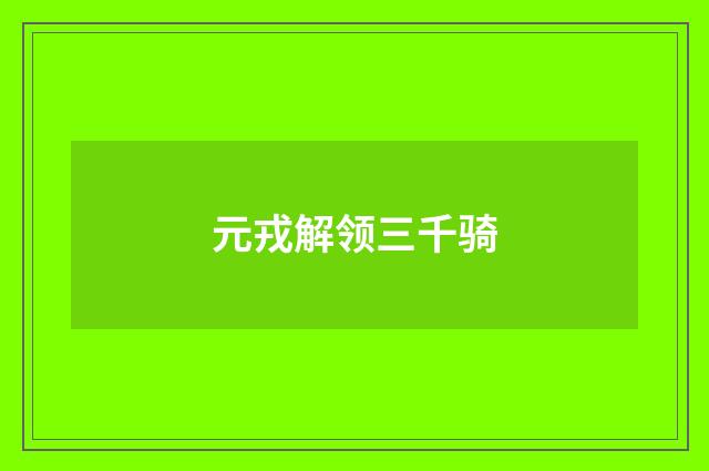 元戎解领三千骑