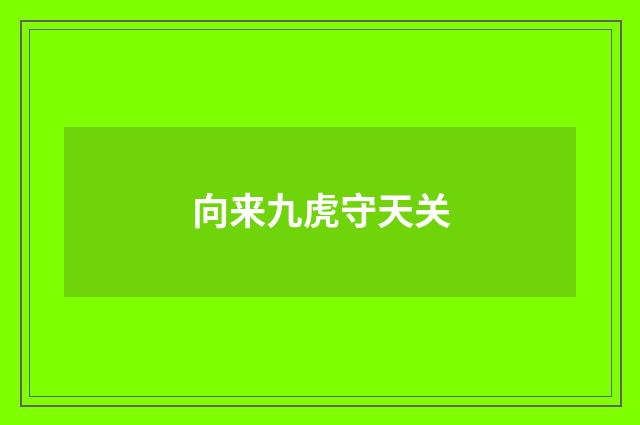 向来九虎守天关