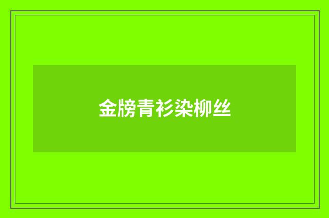 金牓青衫染柳丝
