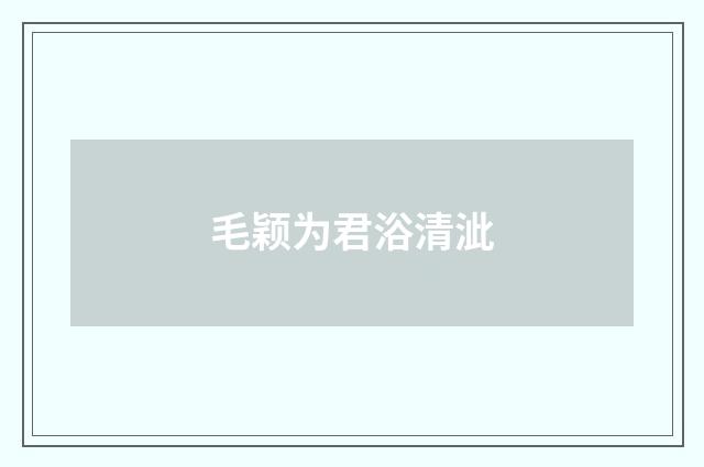 毛颖为君浴清泚