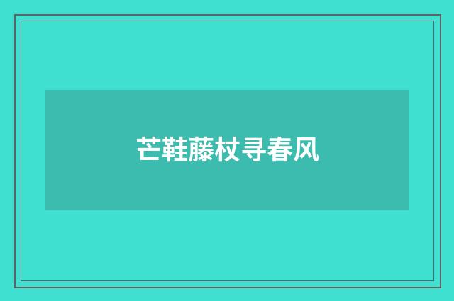 芒鞋藤杖寻春风