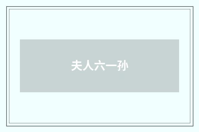 夫人六一孙