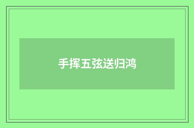 手挥五弦送归鸿