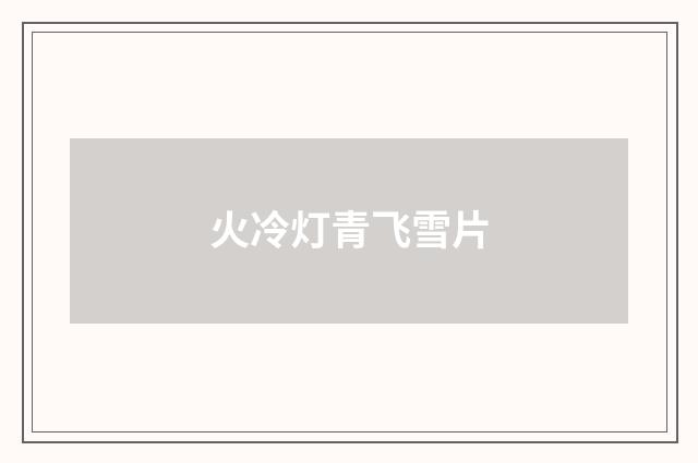 火冷灯青飞雪片