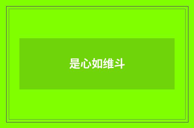 是心如维斗