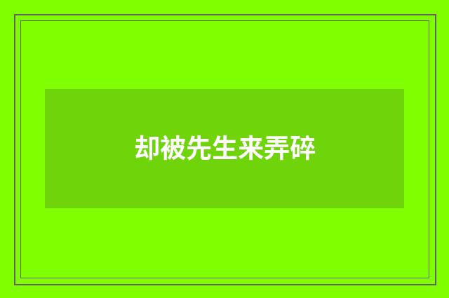 却被先生来弄碎