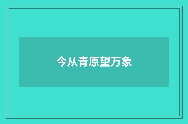 今从青原望万象