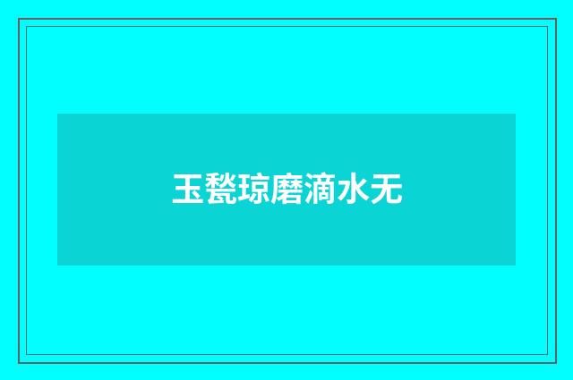 玉甃琼磨滴水无