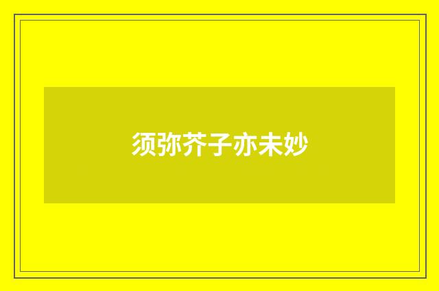 须弥芥子亦未妙