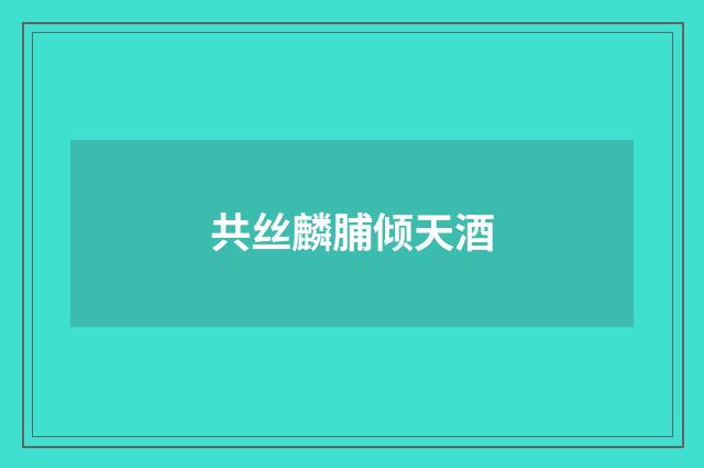 共丝麟脯倾天酒