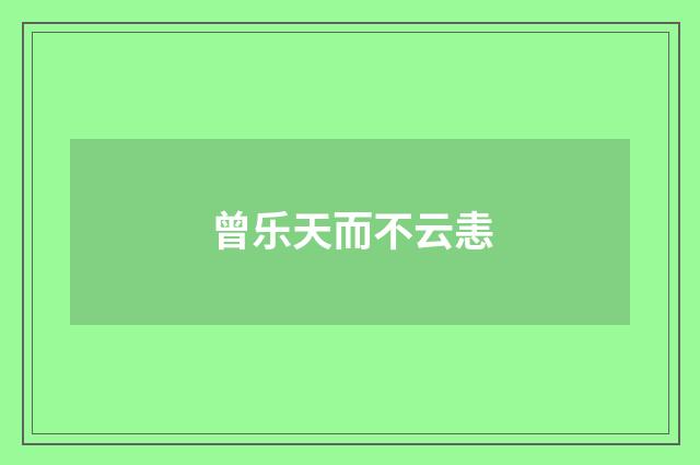 曾乐天而不云恚