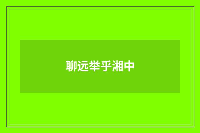 聊远举乎湘中