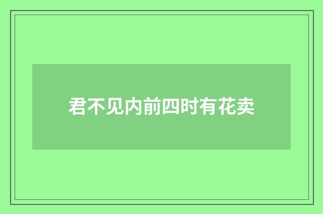 君不见内前四时有花卖