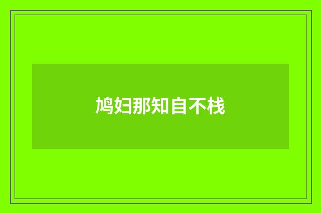 鸠妇那知自不栈