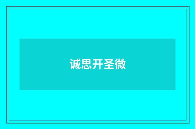 诚思开圣微