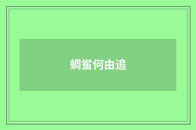 蜩鲎何由追