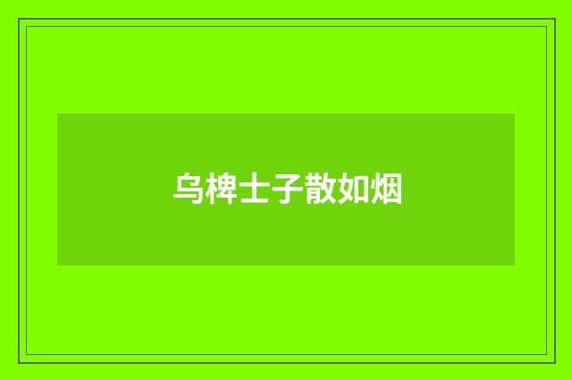 乌椑士子散如烟
