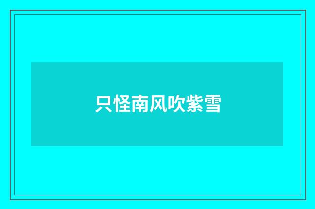 只怪南风吹紫雪