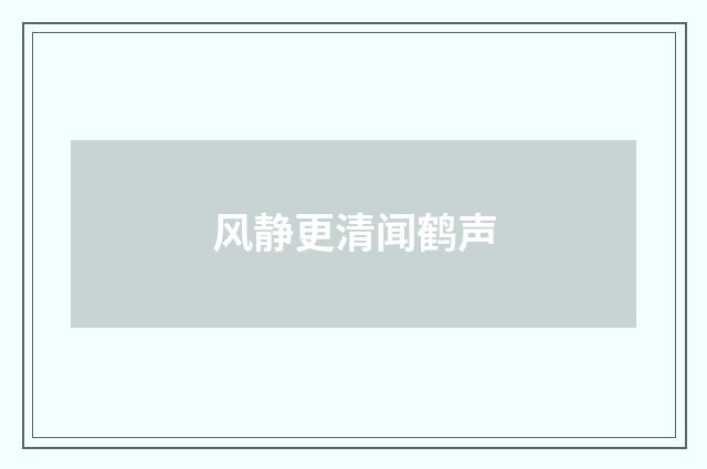 风静更清闻鹤声