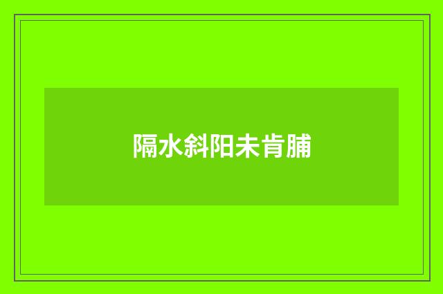隔水斜阳未肯脯