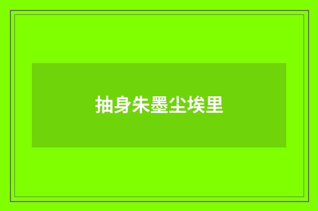 抽身朱墨尘埃里