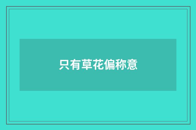 只有草花偏称意