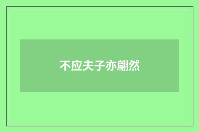 不应夫子亦翩然