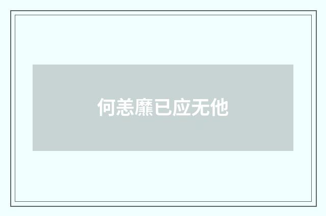 何恙爢已应无他