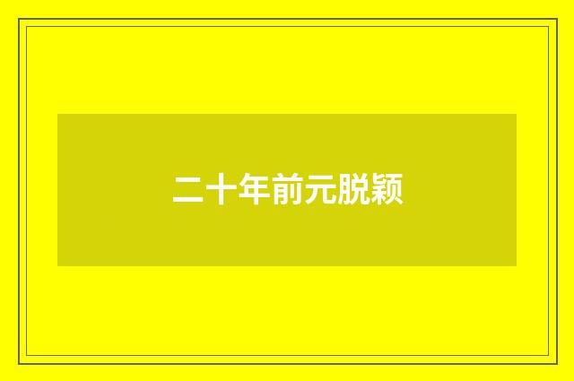 二十年前元脱颖