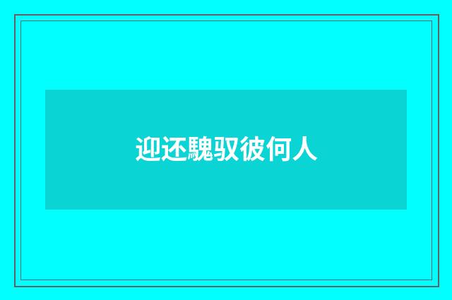 迎还騩驭彼何人