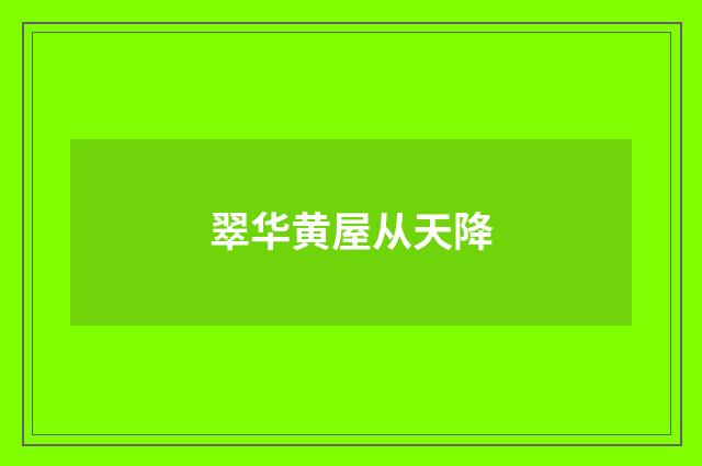 翠华黄屋从天降