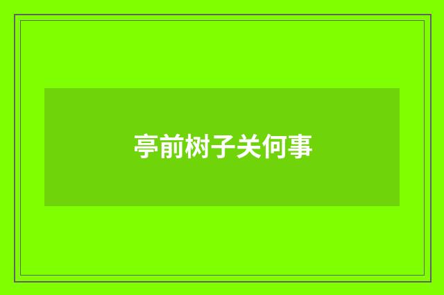 亭前树子关何事