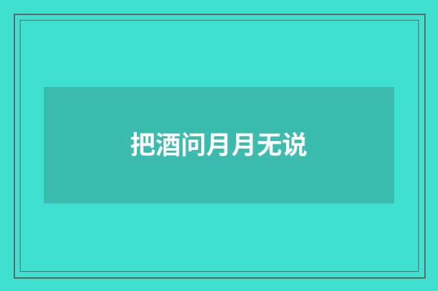 把酒问月月无说
