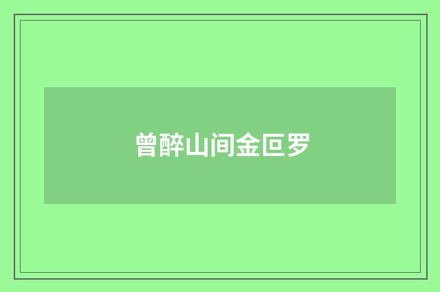 曾醉山间金叵罗